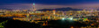 Panoramic night view of beautiful Seoul city viewed from the mountain