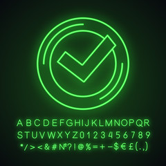 Sticker - Checkmark neon light icon