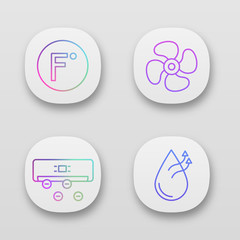 Sticker - Air conditioning app icons set