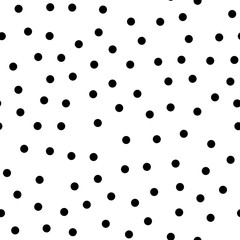 Poster - Random dotted seamless pattern. Simple geometric background in black and white. Vector illustration.