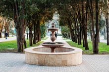 Idle Fountain In City Park