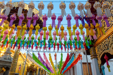 Beautiful lanterns in the lantern festival in Thailand