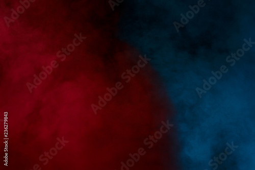 Cloud Of Red And Blue Steam On A Dark Background Beautiful And