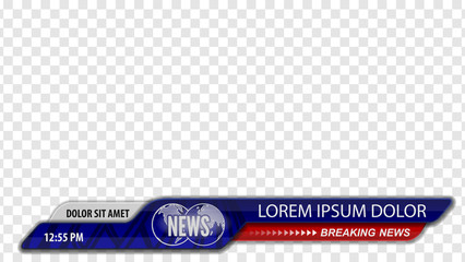 Video headline title or Lower third for news header. Breaking news. Vector template for your design.