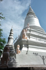 Phnom Penh, Cambodia: Pagoda in Wat Phnom, is a Buddhist temple (wat) . It was built in 1372, and stands 27 metres (88.5 ft) above the ground.