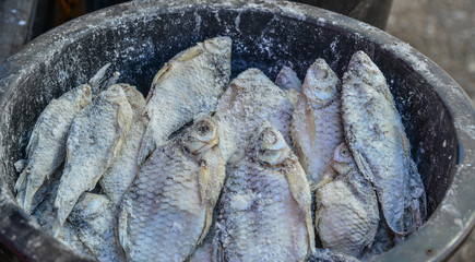 Traditional Asian fish market