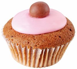 Sticker - SINGLE PINK ICED CHOCOLATE CUPCAKE