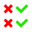 © Maksim - Green Check Mark and Red Cross in two variants (square and rounded corners) - Isolated Vector Illustration