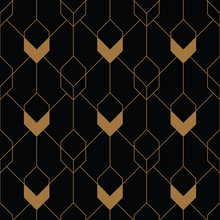 Simple Art Deco Geometric Illustration Pattern Wallpaper