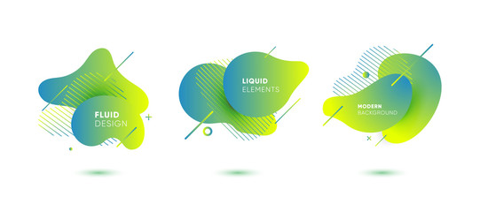Wall Mural - dynamical colored graphic elements. gradient abstract banners with flowing liquid shapes. template f