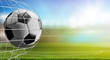 soccer ball in net. soccer goal 3d-illustration
