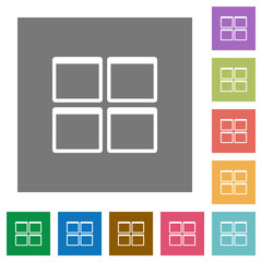 Wall Mural - Admin dashboard panels square flat icons