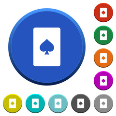 Poster - Spades card symbol beveled buttons