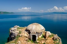 Old Bunker At Lake Ohrid, Near Lin, Korca Region, Albania, Europe