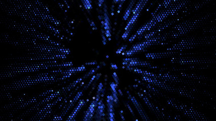 Abstract futuristic background with squares of different sizes and different shades of blue. Vector illustration