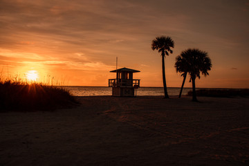 Wall Mural - Sunset at the beach