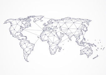 Global network connection. World map point and line composition concept of global business. Vector Illustration