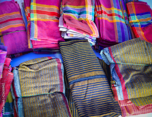 Fotomural silk colorful loincloth fabric in fashion store