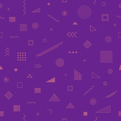 Wall Mural - Seamless pattern with memphis style. Abstract geometric background