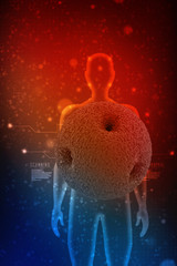 3d rendering Virus bacteria cells background