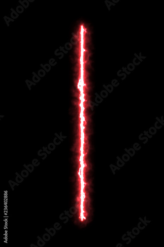 Photographie Realistic bright laser beam sword on black background.