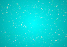 Snow Particles On Bright Turquoise Background