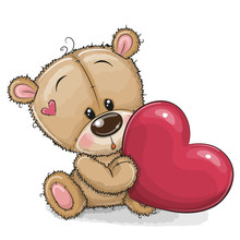 Cute Teddy Bear With Heart