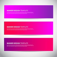 Wall Mural - banners or headers with trendy bright gradient colorful background