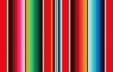 Wall Mural - Blanket stripes seamless vector pattern. Background for Cinco de Mayo party decor or ethnic mexican fabric pattern with colorful stripes. Serape gesign