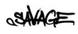 © johnjohnson - graffiti savage word sprayed in black over white