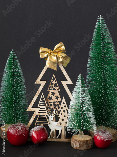 Fotografie, Obraz Seasonal holiday Christmas decoration red apples