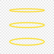© DG-Studio - Set Halo angel ring . Holy golden nimbus circle isolated on transparent background. Vector illustration.