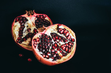 Wall Mural - Red juicy ripe pomegranate. Winter fruits