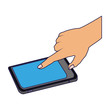 © Jemastock - Hand touching smartphone screen