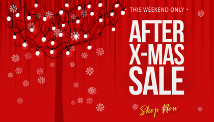 Wall Mural - After christmas sale concept banner