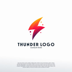 Wall Mural - modern lightning thunder logo designs, electricity logo template, logo symbol icon