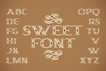 Wall Mural - Sweet vintage font with decorative design elements