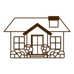 Sticker - house with garden isolated icon