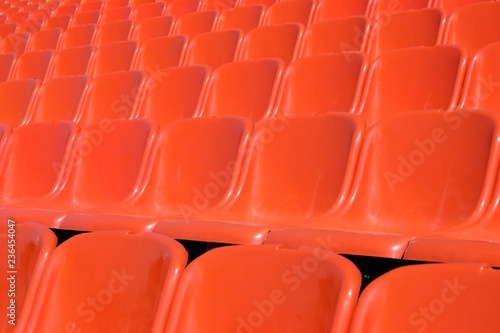 Fotografie, Obraz orange rows of chairs across the width pictures