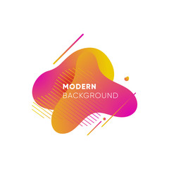 Wall Mural - Dynamical colored graphic elements. Gradient abstract banners with flowing liquid shapes. Template for the design of a logo, flyer or presentation. Vector illustration.