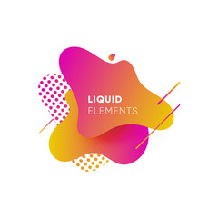 Wall Mural - Dynamical colored graphic elements. Gradient abstract banners with flowing liquid shapes. Template for the design of a logo, flyer or presentation. Vector illustration.