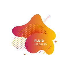 Wall Mural - Dynamical colored graphic elements. Gradient abstract banners with flowing liquid shapes. Template for the design of a logo, flyer or presentation. Vector illustration.