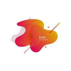 Wall Mural - Dynamical colored graphic elements. Gradient abstract banners with flowing liquid shapes. Template for the design of a logo, flyer or presentation. Vector illustration.