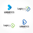 Logistics logo set arrows theme