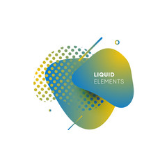 Wall Mural - Dynamical colored graphic elements. Gradient abstract banners with flowing liquid shapes. Template for the design of a logo, flyer or presentation. Vector illustration.