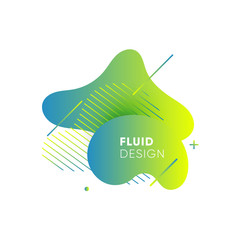 Wall Mural - Dynamical colored graphic elements. Gradient abstract banners with flowing liquid shapes. Template for the design of a logo, flyer or presentation. Vector illustration.