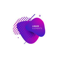 Wall Mural - Dynamical colored graphic elements. Gradient abstract banners with flowing liquid shapes. Template for the design of a logo, flyer or presentation. Vector illustration.