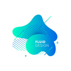 Wall Mural - Dynamical colored graphic elements. Gradient abstract banners with flowing liquid shapes. Template for the design of a logo, flyer or presentation. Vector illustration.