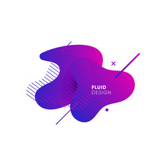 Wall Mural - Dynamical colored graphic elements. Gradient abstract banners with flowing liquid shapes. Template for the design of a logo, flyer or presentation. Vector illustration.