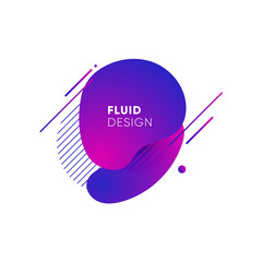 Wall Mural - Dynamical colored graphic elements. Gradient abstract banners with flowing liquid shapes. Template for the design of a logo, flyer or presentation. Vector illustration.